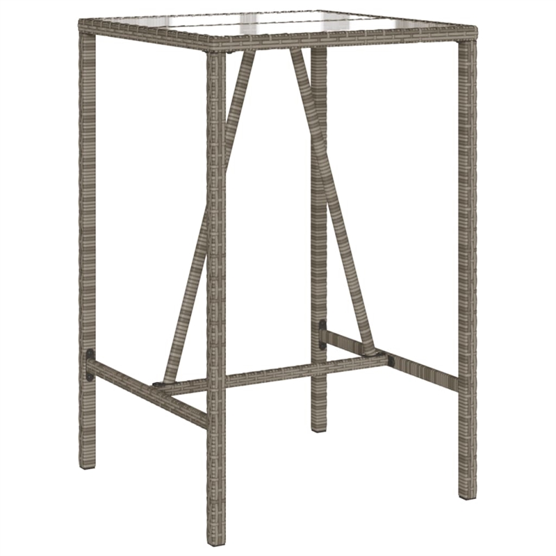 Pemberly Row 5 Piece Outdoor Patio Bar Set with Cushions in Black/Gray