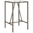 Pemberly Row 5 Piece Outdoor Patio Bar Set with Cushions in Black/Gray