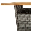 Pemberly Row 3 Piece Solid Acacia Wood Outdoor Patio Bar Set in Gray