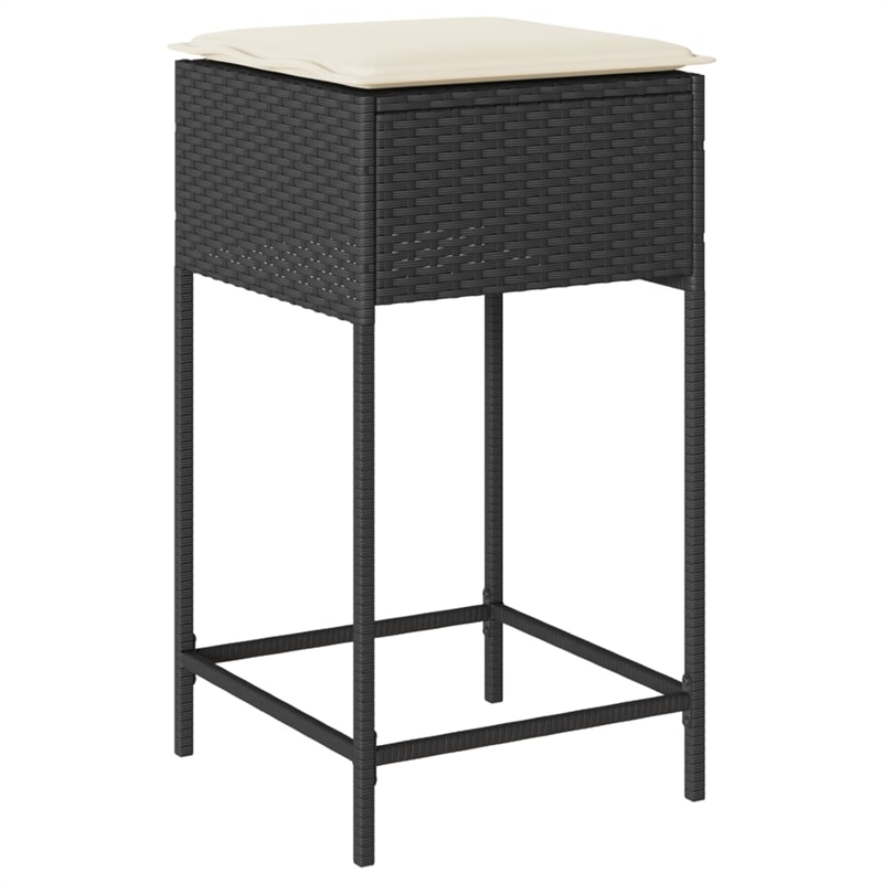 Pemberly Row 3 Piece Solid Acacia Wood Bar Set in Black/White/Cream
