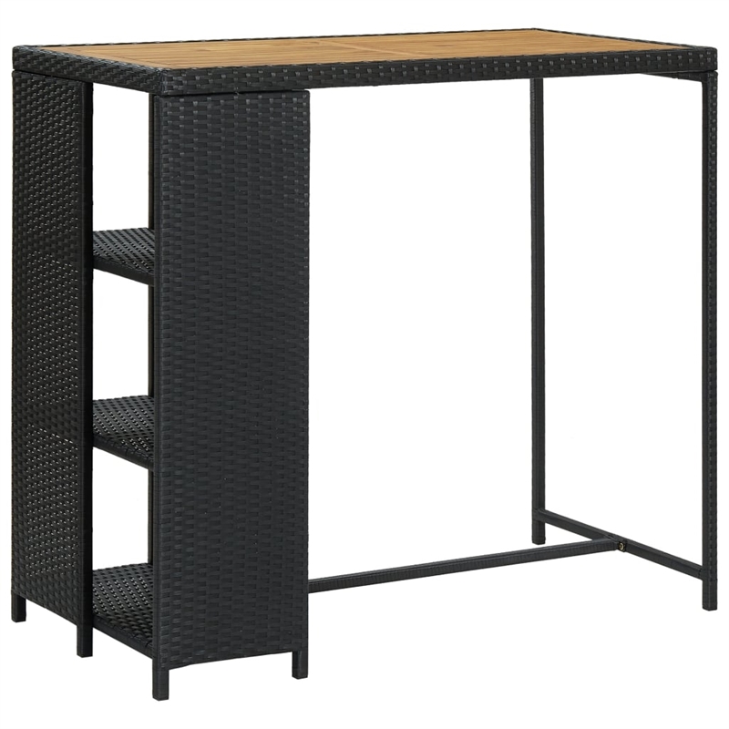 Pemberly Row 3 Piece Solid Acacia Wood Bar Set in Black/White/Cream