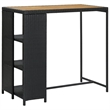 Pemberly Row 3 Piece Solid Acacia Wood Bar Set in Black/White/Cream
