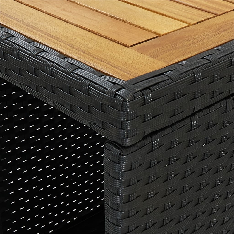 Pemberly Row 3 Piece Solid Acacia Wood Bar Set in Black/White/Cream