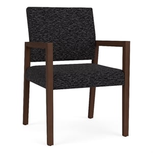 Pemberly Row Waiting Reception Guest Chair Wood Frame in Black