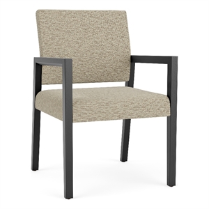 Pemberly Row Waiting Reception Guest Chair Wood Frame in Beige