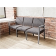 Pemberly Row Waiting Reception 3 Seat Tandem Seating No Center Arms in Black