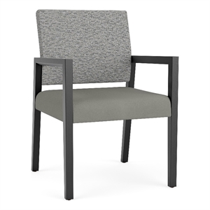 Pemberly Row Waiting Reception Guest Chair Wood Frame in Gray