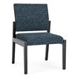 Pemberly Row Waiting Reception Armless Guest Chair Wood Frame in Blue