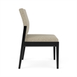 Pemberly Row Waiting Reception Armless Guest Chair Wood Frame in Beige