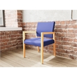 Pemberly Row Waiting Reception Guest Chair Wood Frame in Blue