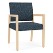 Pemberly Row Waiting Reception Guest Chair Wood Frame in Blue
