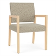 Pemberly Row Waiting Reception Guest Chair Wood Frame in Beige
