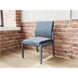 Pemberly Row Waiting Reception Armless Guest Chair Wood Frame in Blue