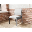 Pemberly Row Waiting Reception Armless Guest Chair Wood Frame in Gray