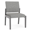 Pemberly Row Waiting Reception Armless Guest Chair Wood Frame in Gray