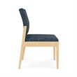 Pemberly Row Waiting Reception Armless Guest Chair Wood Frame in Blue
