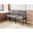 Pemberly Row Waiting Reception 3 Seat Tandem Seating No Center Arms in Black