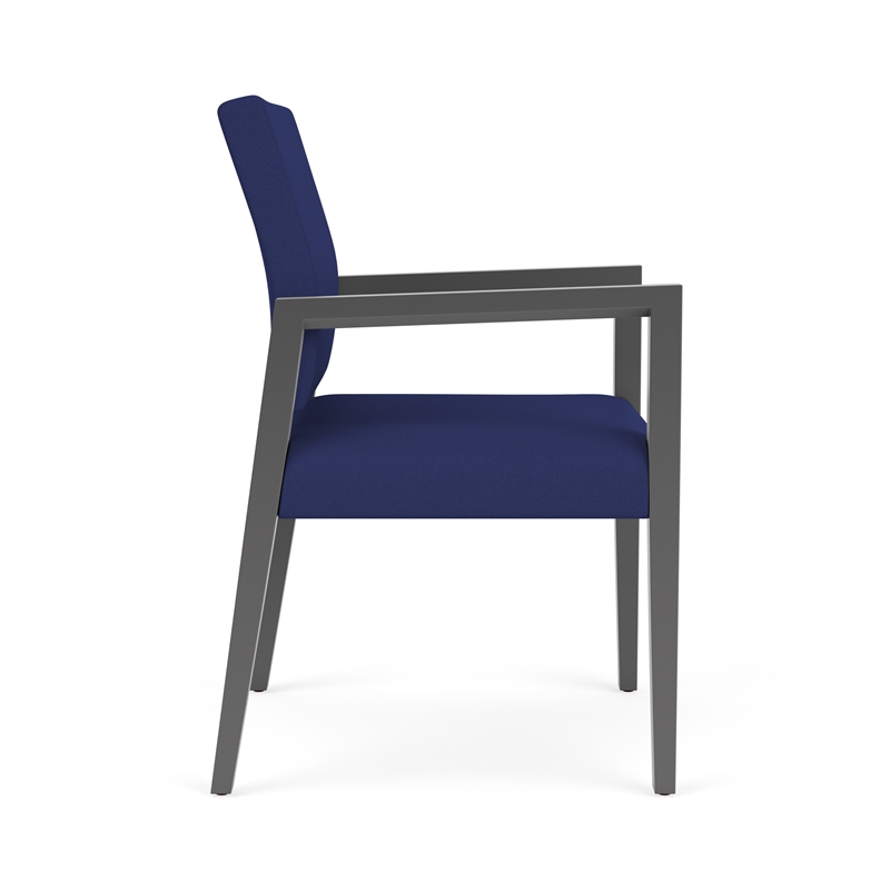 Pemberly Row Waiting Reception Guest Chair Wood Frame in Blue