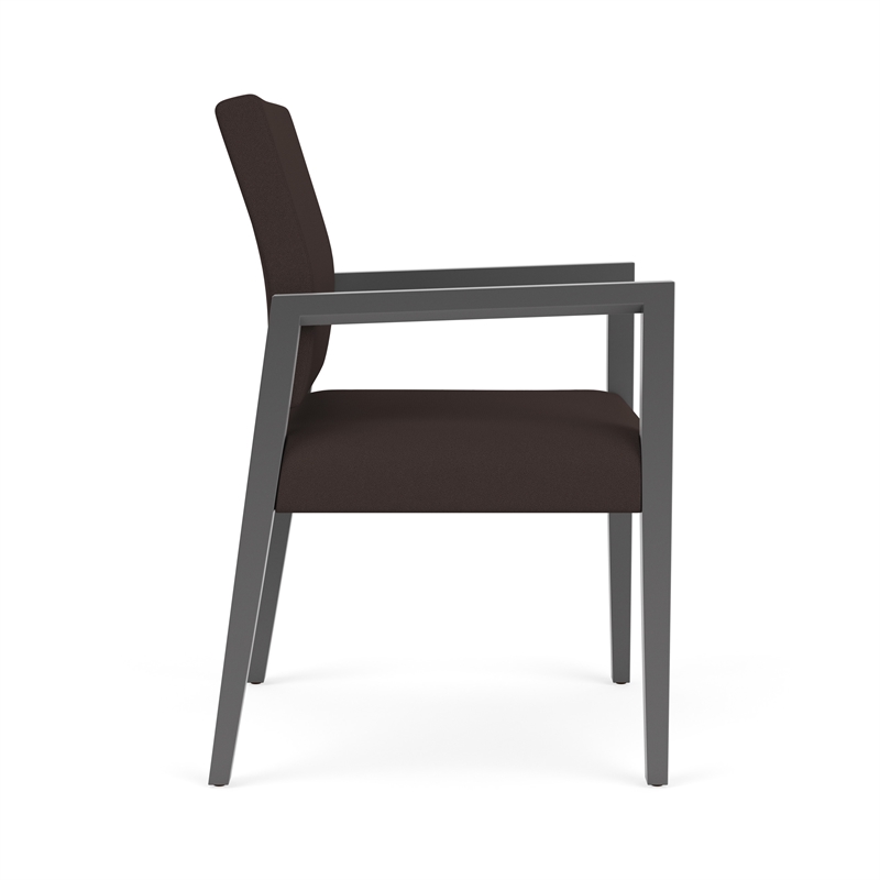 Pemberly Row Waiting Reception Guest Chair Wood Frame in Brown