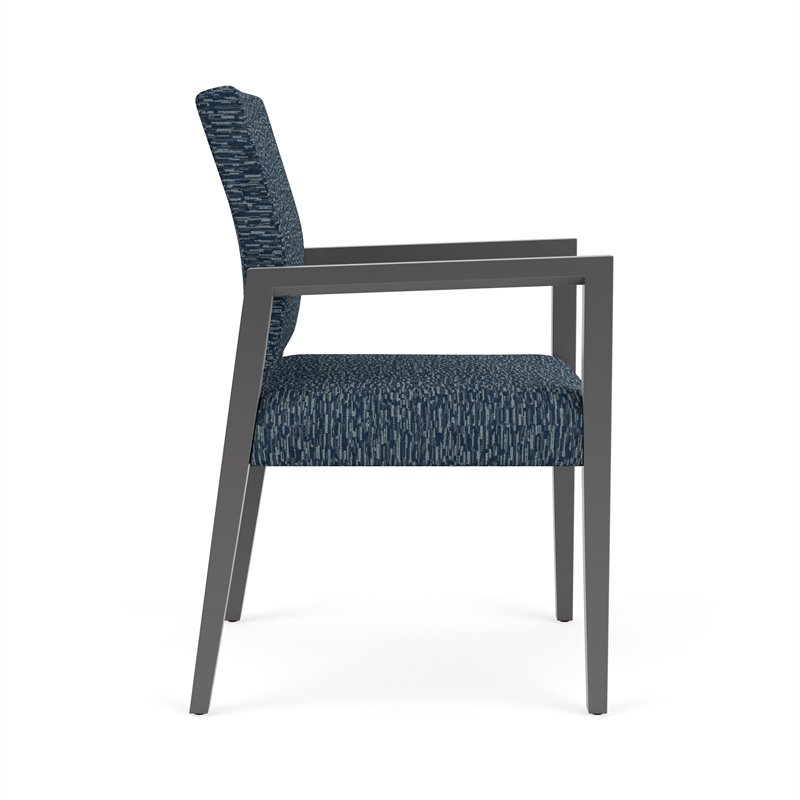Pemberly Row Waiting Reception Guest Chair Wood Frame in Blue