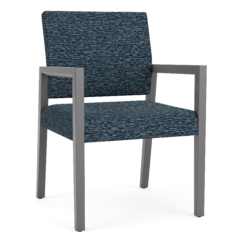 Pemberly Row Waiting Reception Guest Chair Wood Frame in Blue