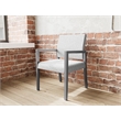 Pemberly Row Waiting Reception Guest Chair Wood Frame in Gray