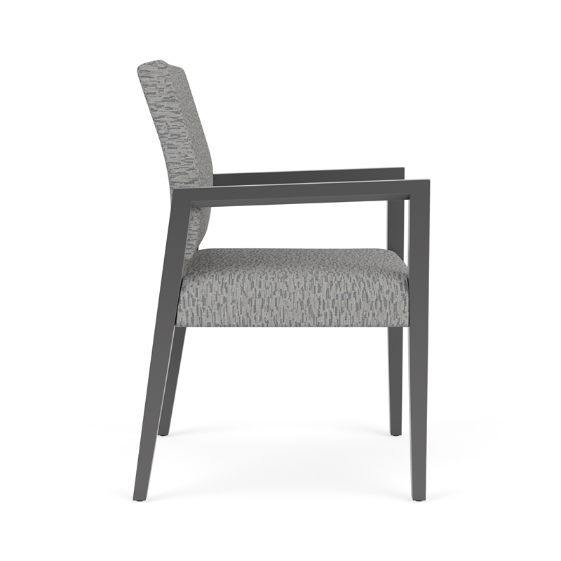 Pemberly Row Waiting Reception Guest Chair Wood Frame in Gray