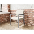 Pemberly Row Waiting Reception Guest Chair Wood Frame in Beige