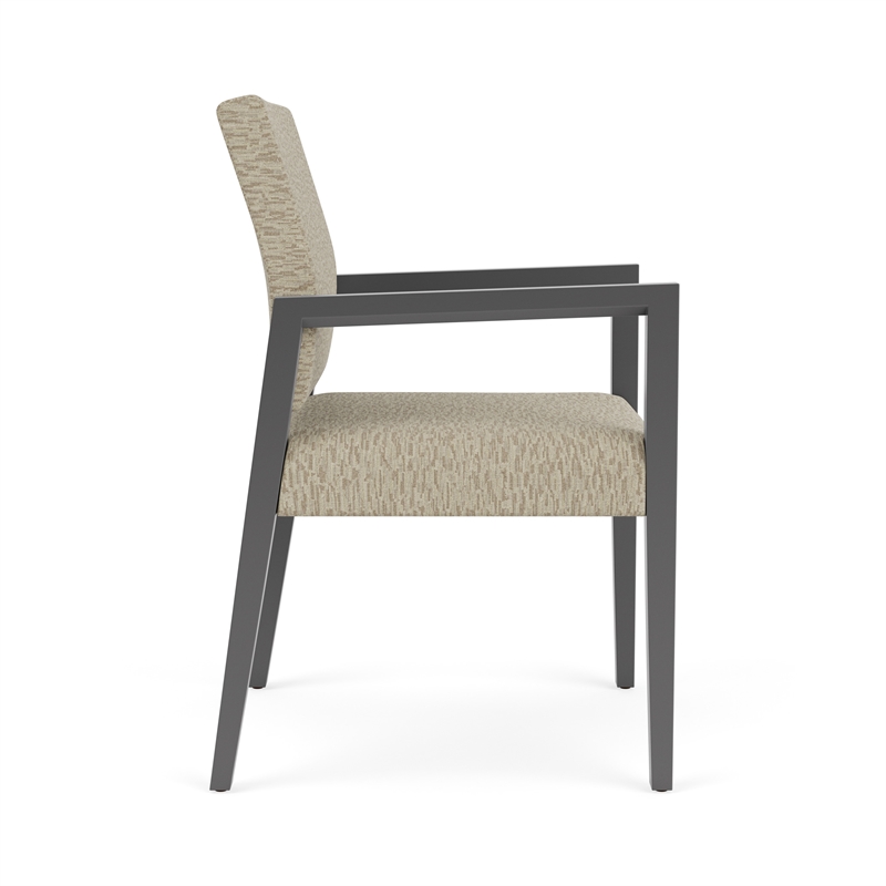 Pemberly Row Waiting Reception Guest Chair Wood Frame in Beige