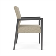 Pemberly Row Waiting Reception Guest Chair Wood Frame in Beige
