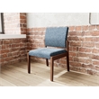Pemberly Row Waiting Reception Armless Guest Chair Wood Frame in Blue