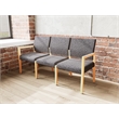 Pemberly Row Waiting Reception 3 Seat Tandem Seating No Center Arms in Black