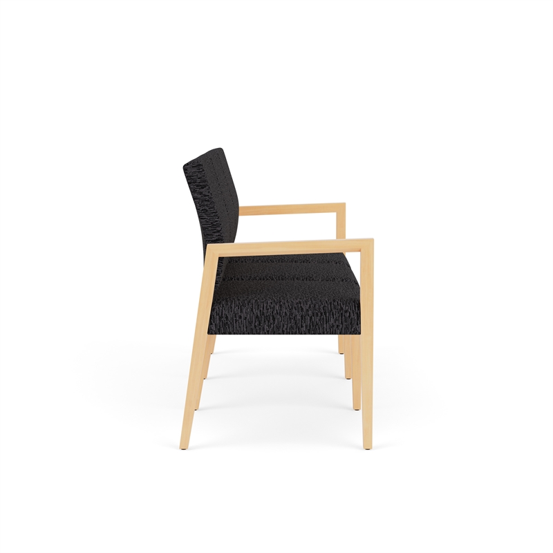 Pemberly Row Waiting Reception 3 Seat Tandem Seating No Center Arms in Black