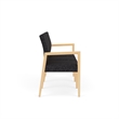Pemberly Row Waiting Reception 3 Seat Tandem Seating No Center Arms in Black