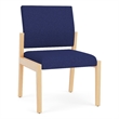Pemberly Row Waiting Reception Armless Guest Chair Wood Frame in Blue