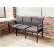 Pemberly Row Waiting Reception 3 Seat Tandem Seating No Center Arms in Black