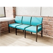 Pemberly Row Waiting Reception 3 Seat Tandem Seating No Center Arms in Teal