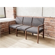 Pemberly Row Waiting Reception 3 Seat Tandem Seating No Center Arms in Black