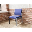 Pemberly Row Waiting Reception Armless Guest Chair Wood Frame in Blue