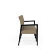 Pemberly Row Waiting Reception 3 Seat Tandem Seating No Center Arms in Brown