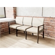Pemberly Row Waiting Reception 3 Seat Tandem Seating No Center Arms in Brown