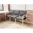 Pemberly Row Waiting Reception 3 Seat Tandem Seating No Center Arms in Black
