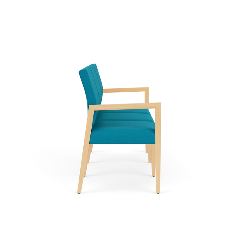 Pemberly Row Waiting Reception 3 Seat Tandem Seating No Center Arms in Teal