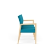 Pemberly Row Waiting Reception 3 Seat Tandem Seating No Center Arms in Teal
