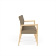 Pemberly Row Waiting Reception 3 Seat Tandem Seating No Center Arms in Brown