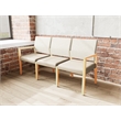 Pemberly Row Waiting Reception 3 Seat Tandem Seating No Center Arms in Brown