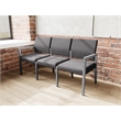 Pemberly Row Waiting Reception 3 Seat Tandem Seating No Center Arms in Black
