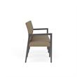 Pemberly Row Waiting Reception 3 Seat Tandem Seating No Center Arms in Brown