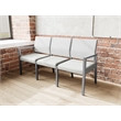 Pemberly Row Waiting Reception 3 Seat Tandem Seating No Center Arms in Gray