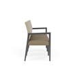 Pemberly Row Waiting Reception 3 Seat Tandem Seating No Center Arms in Brown